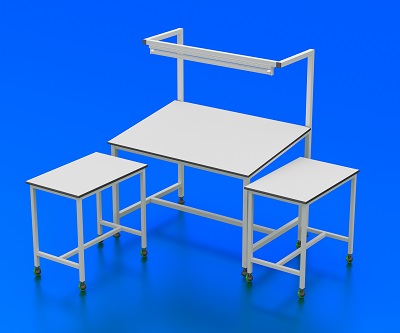 VP 85 - Üstten Işıklı Kalite Kontrol Masası Sehpalı