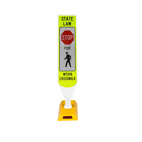 Pedestrians Barricade Sign